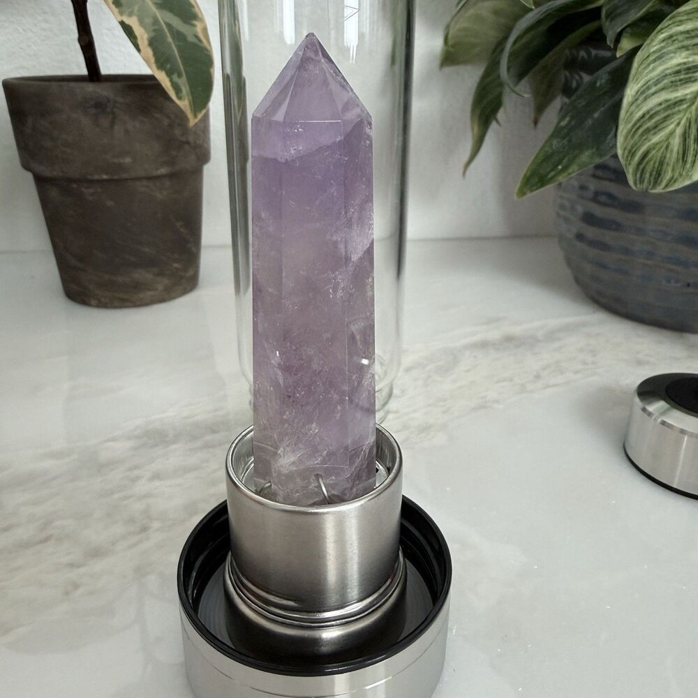 Glacce Amethyst Crystal Infusion Water Bottle - Free People Goop Wellness - Picture 10 of 11